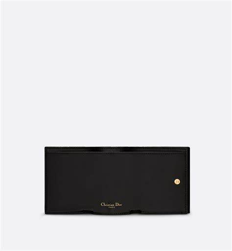 Dior Caro Compact Wallet Dark Nude Cannage Supple Calfskin